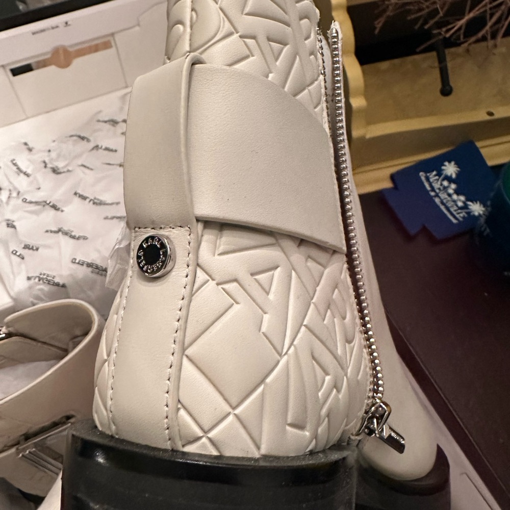 White Boots NIB ankle Karl Lagerfeld - Picture 5 of 9